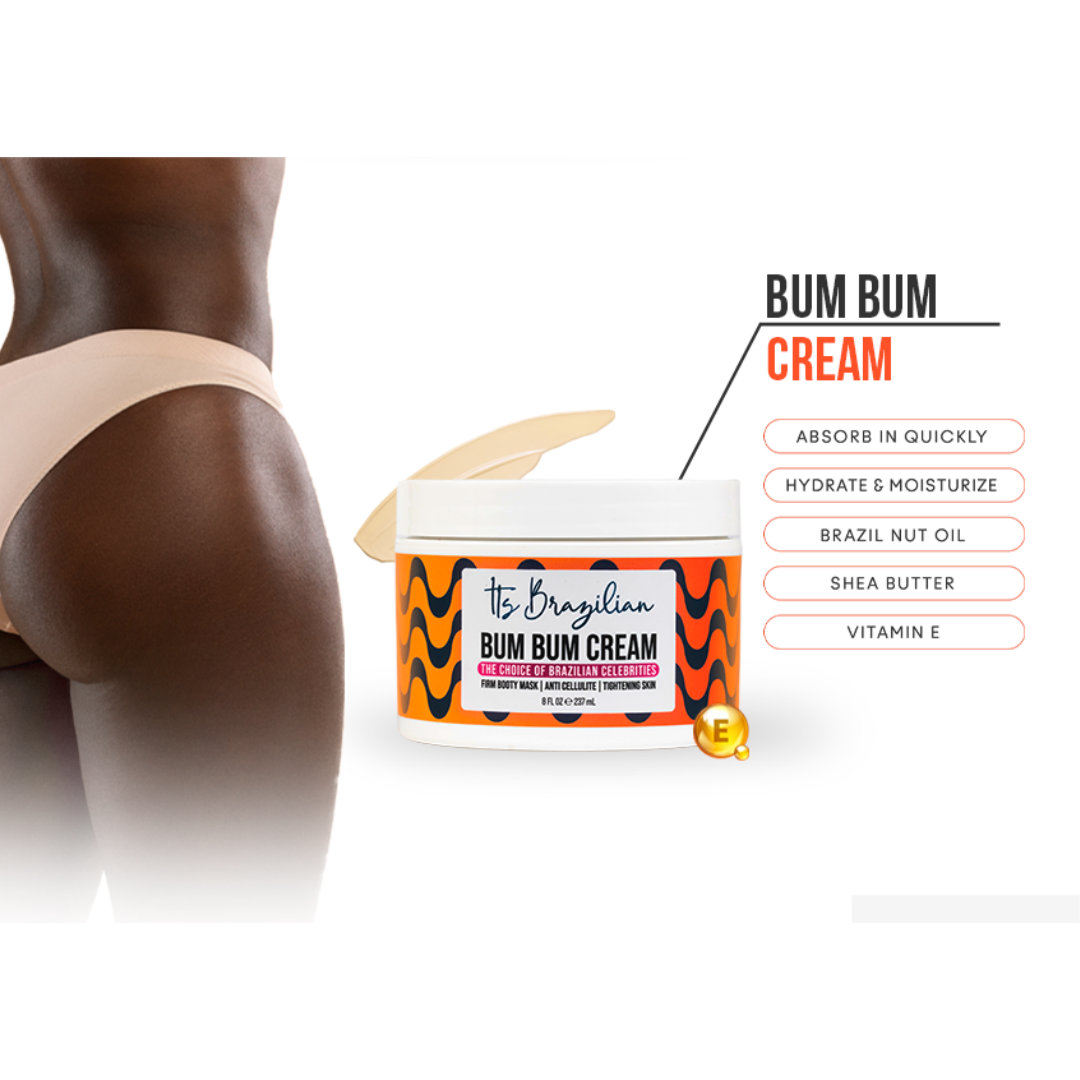 BumBum Cream – Firming & Lifting Body Cream for Cellulite and Stretch Marks – With Natural Brazilian Extracts – 8oz – Smooth, Hydrate & Tighten Skin – All Skin Types