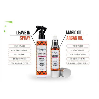 Kit Beauty Brazilian - Organic Argan Oil + Leave In Spray Conditioner + Bum Bum Cream