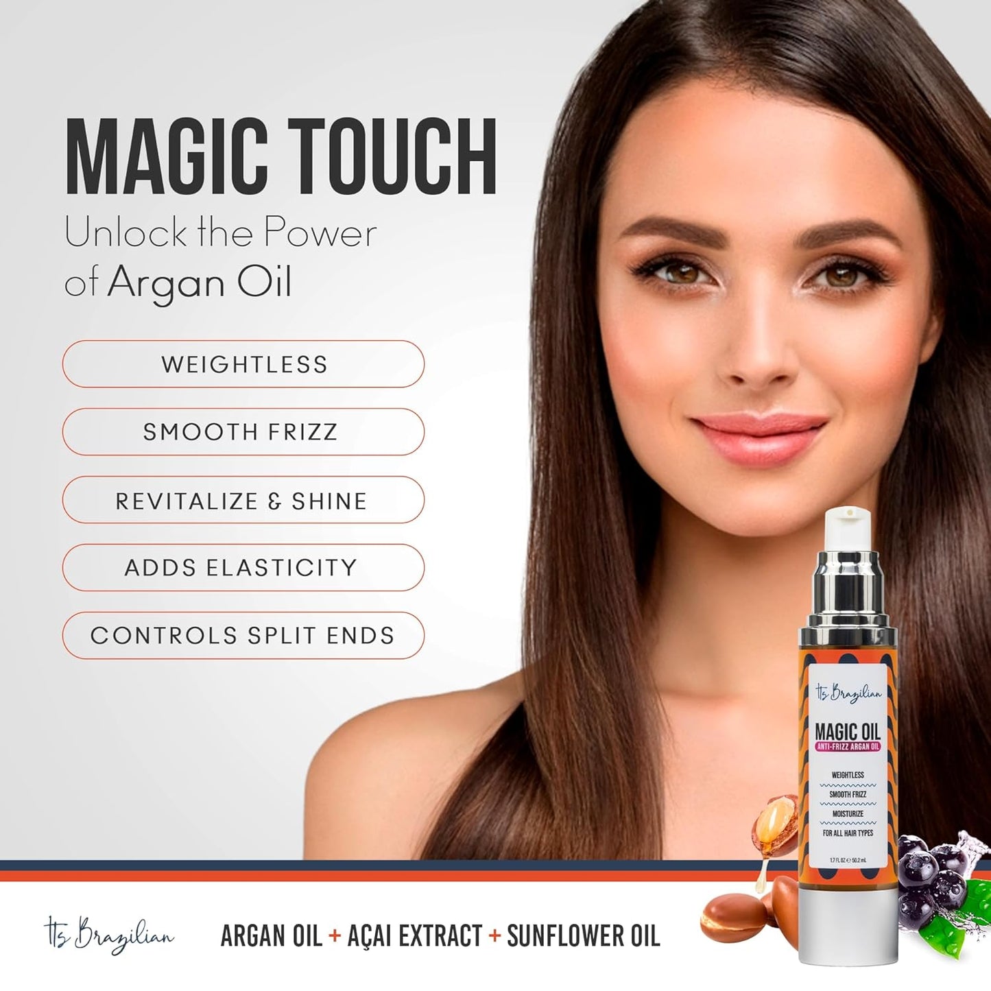 Magic Oil 100% Pure Organic Argan Oil - 1.7 Fl. Oz